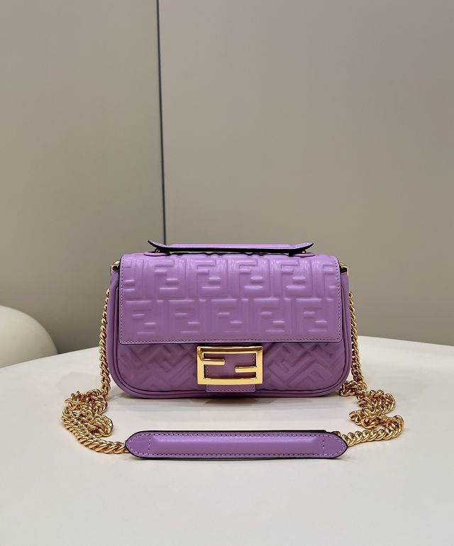 Fendi original lambskin chain baguette bag 8BR793 purple