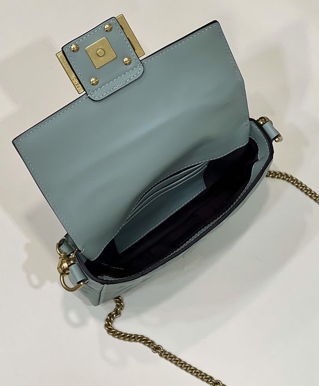 Fendi original lambskin mini baguette bag 8BS017 mint green