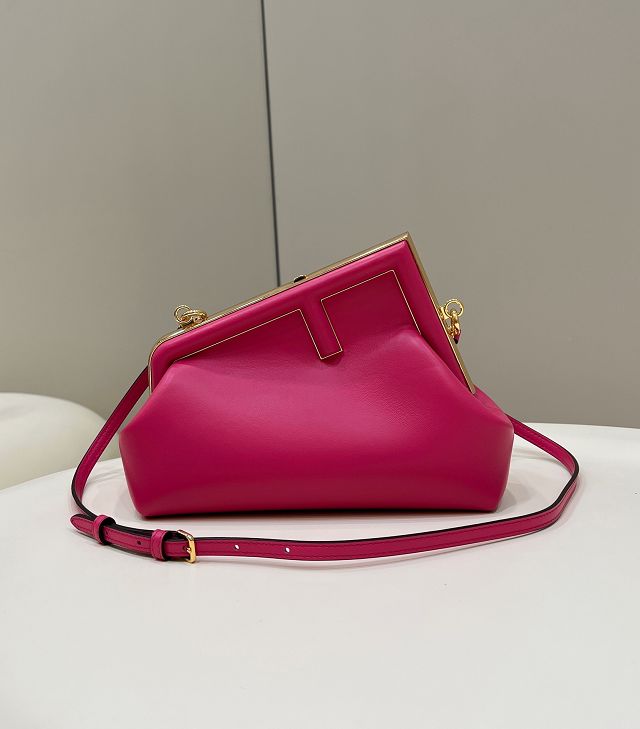 Fendi original lambskin small first bag 8BP129 rose red