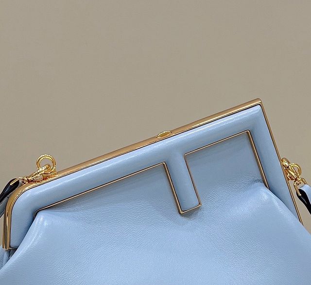 Fendi original lambskin small first bag 8BP129 blue