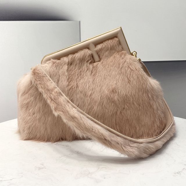 Fendi original mink fur medium first bag 8BP127 apricot