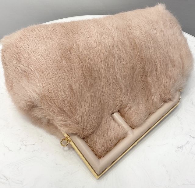 Fendi original mink fur medium first bag 8BP127 apricot