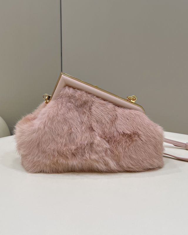 Fendi original mink fur small first bag 8BP129 pink