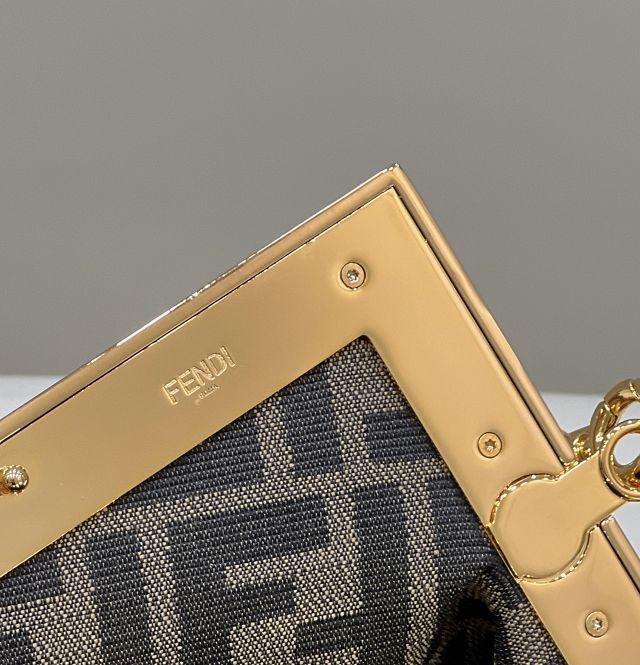 Fendi original python leather small first bag 8BP129 apricot