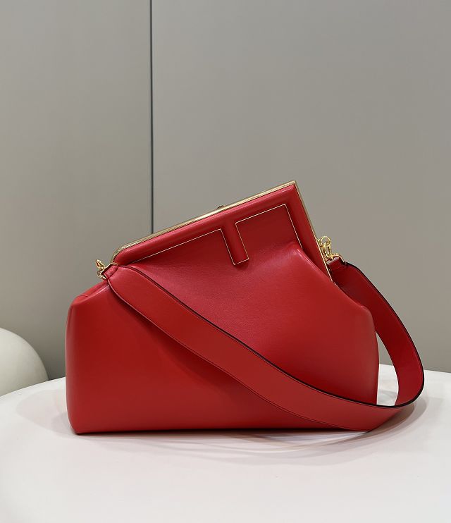 Fendi original lambskin medium first bag 8BP127 red