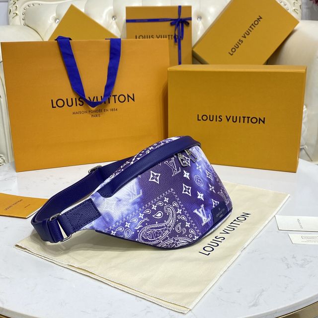 Louis vuitton original calfskin discovery bumbag M20587 blue