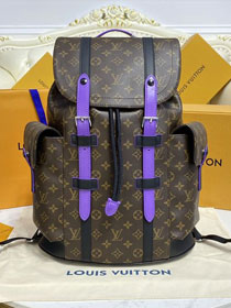 Louis vuitton original monogram canvas christopher backpack mm M46272 purple