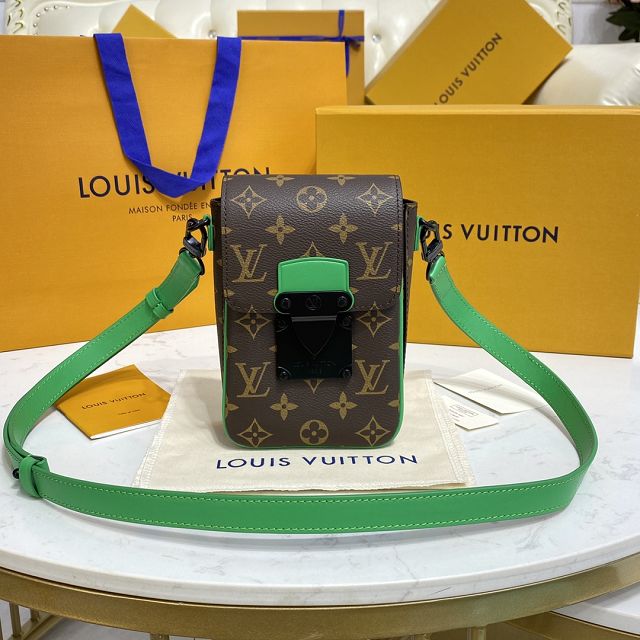 Louis vuitton original monogram canvas s-lock wearable wallet M81522 green