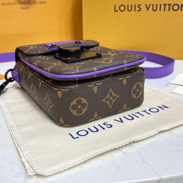 Louis vuitton original monogram canvas s-lock wearable wallet M81522 purple