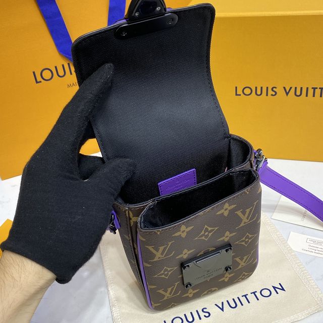 Louis vuitton original monogram canvas s-lock wearable wallet M81522 purple