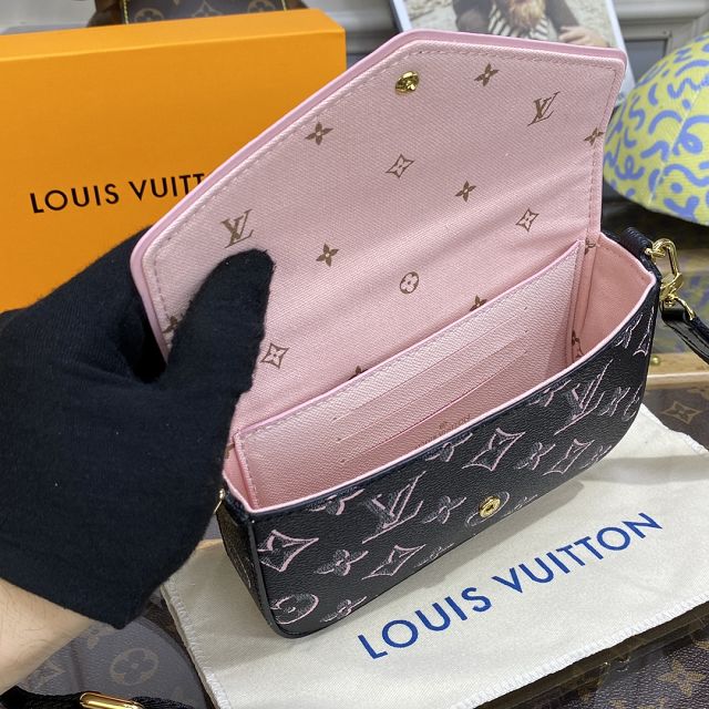 Louis vuitton original calfskin multi felicie pochette M81471 black