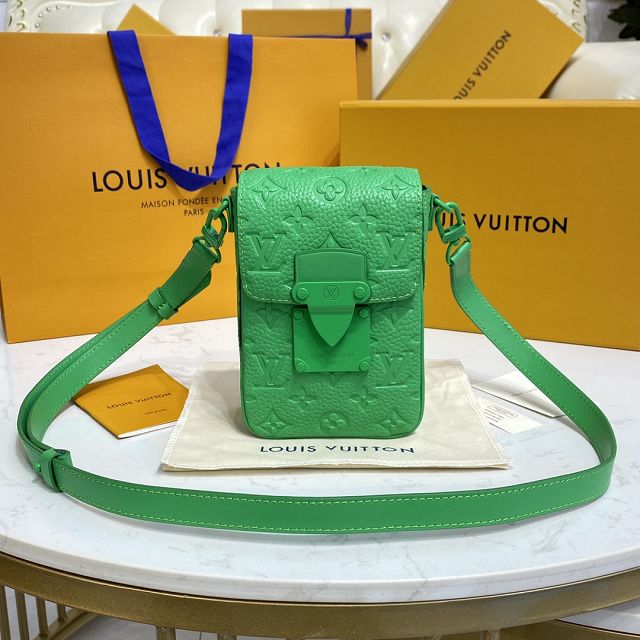 Louis vuitton original calfskin s-lock wearable wallet M81525 green