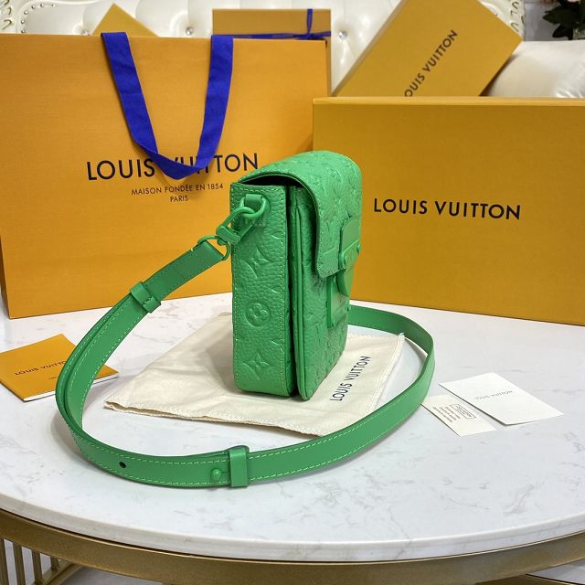 Louis vuitton original calfskin s-lock wearable wallet M81525 green