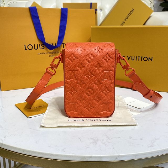 Louis vuitton original calfskin s-lock wearable wallet M81525 orange