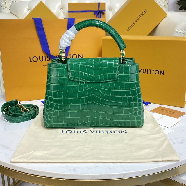 Louis vuitton original crocodile calfskin capucines BB handbag N92175 green