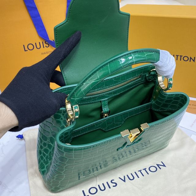 Louis vuitton original crocodile calfskin capucines BB handbag N92175 green