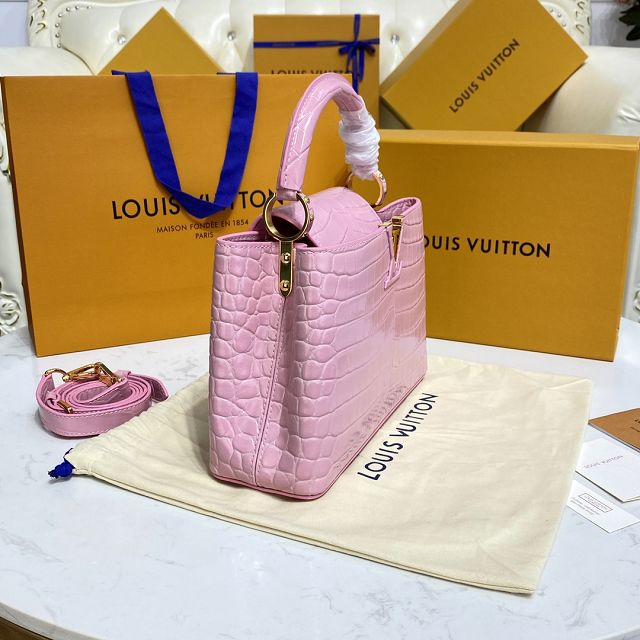 Louis vuitton original crocodile calfskin capucines BB handbag N92679 pink