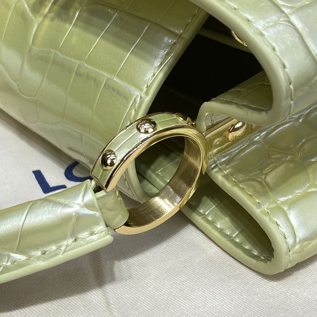 Louis vuitton original crocodile calfskin capucines BB handbag N93344 champagne
