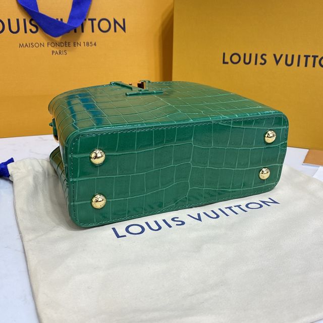 Louis vuitton original crocodile calfskin capucines mini handbag M56984 green