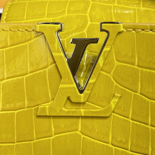 Louis vuitton original crocodile calfskin capucines mini handbag N93372 yellow