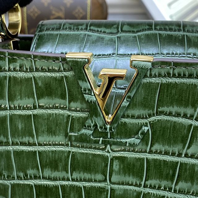 Louis vuitton original crocodile calfskin capucines mini handbag N93701 green