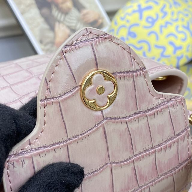 Louis vuitton original crocodile calfskin capucines mini handbag N93701 pink