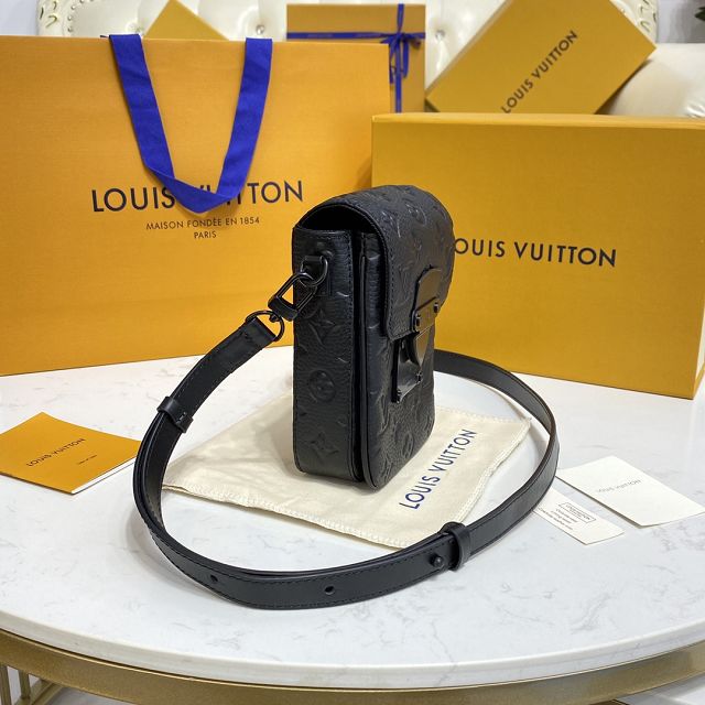 Louis vuitton original calfskin s-lock wearable wallet M81524 black 