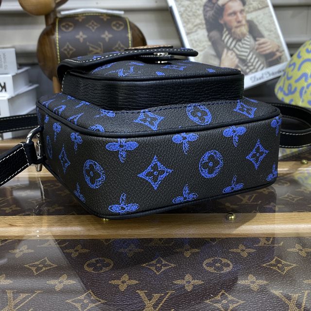 Louis vuitton original monogram mini messenger bag M81854 blue