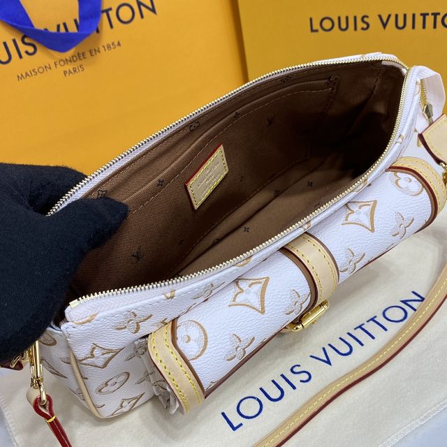 Louis vuitton original coated canvas maxi multi pochette M20920 white