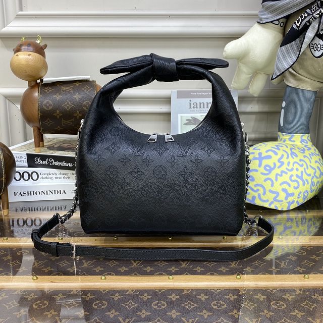 Louis vuitton original mahina calfskin why knot pm M20703 black