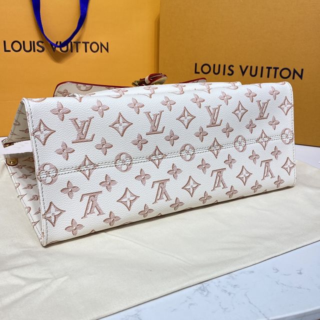 Louis vuitton original coated canvas onthego mm M46154 beige