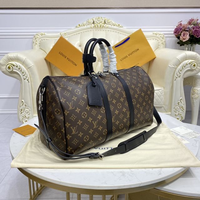 Louis vuitton original monogram canvas keepall 45 bag M56711 black