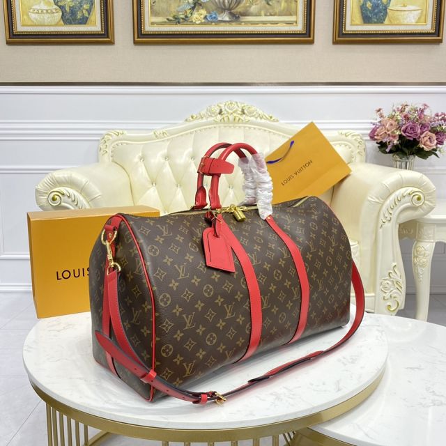 Louis vuitton original monogram canvas keepall 50 M46259 red