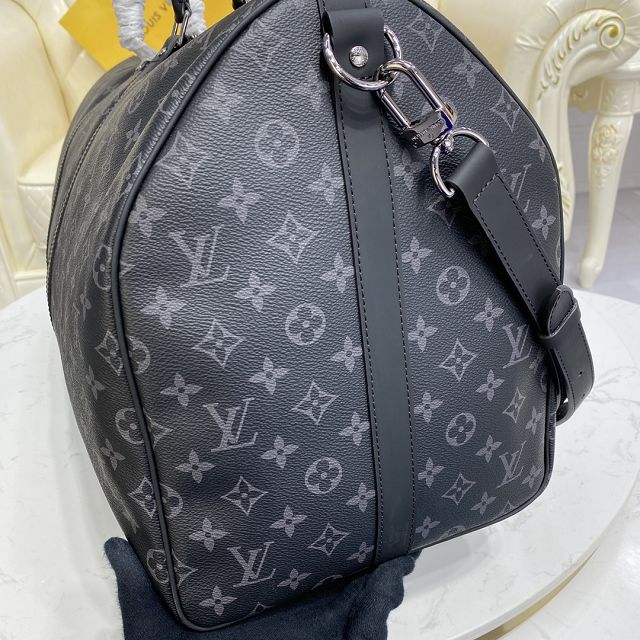 Louis vuitton original monogram canvas keepall 55 bag m40605 black