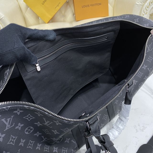 Louis vuitton original monogram canvas keepall 55 bag m40605 black