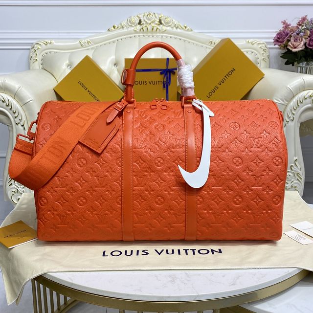 Louis vuitton original calfskin keepall 50 M20963 orange