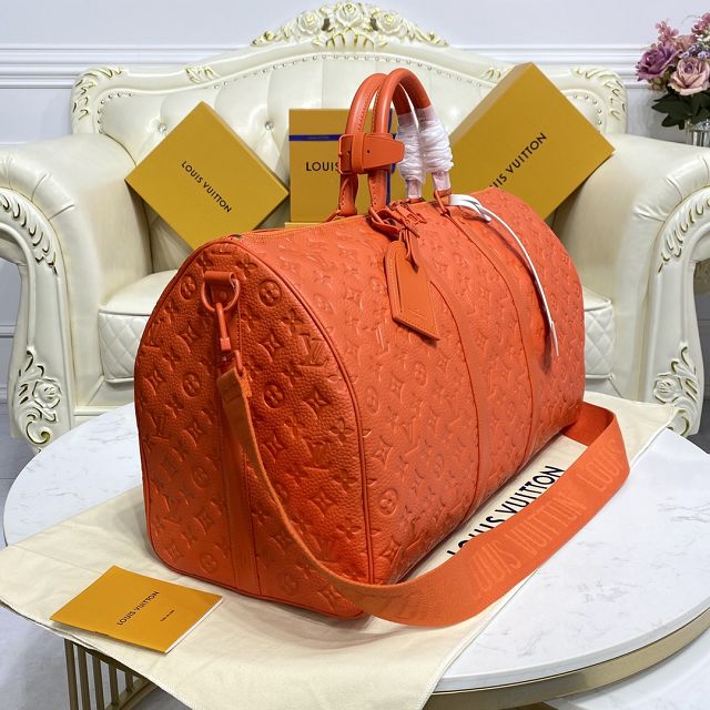 Louis vuitton original calfskin keepall 50 M20963 orange