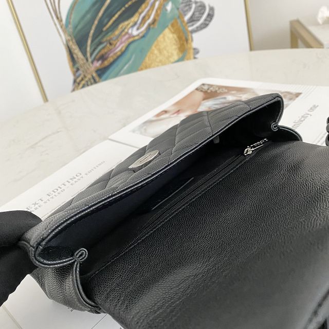 CC original grained calfskin mini flap bag AS2302 black