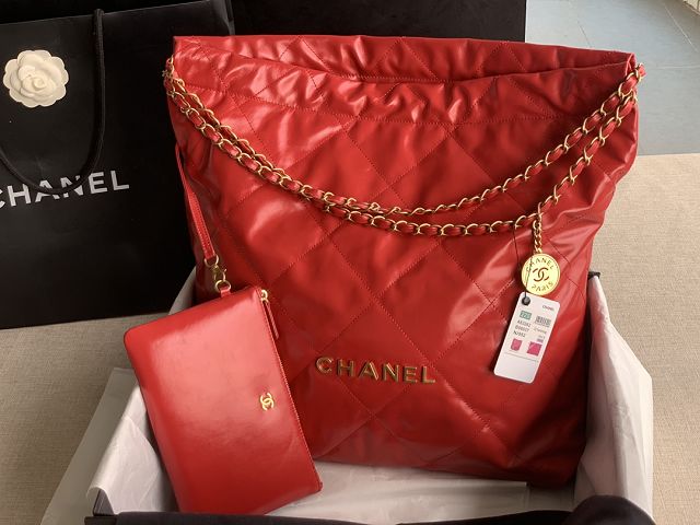 CC original calfskin 22 large handbag AS3262 red