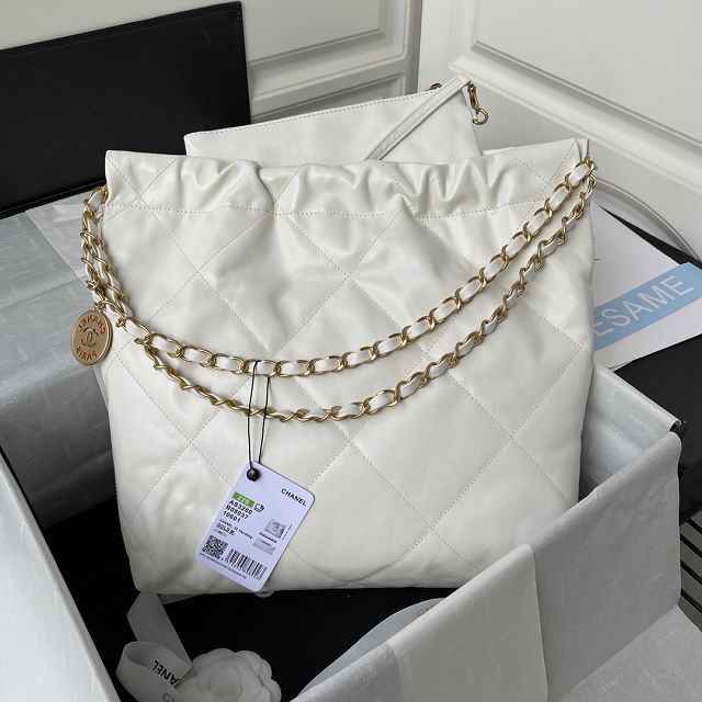 CC original calfskin 22 small handbag AS3260 white&black