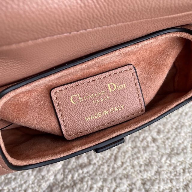 Dior original goatskin micro saddle bag S5685 nude
