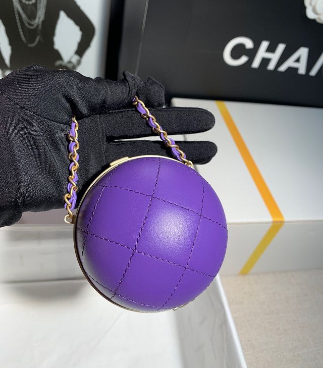 CC original lambskin sphere minaudiere AP2895 purple