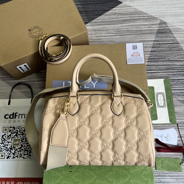 2022 GG original matelasse leather medium bag 702242 beige