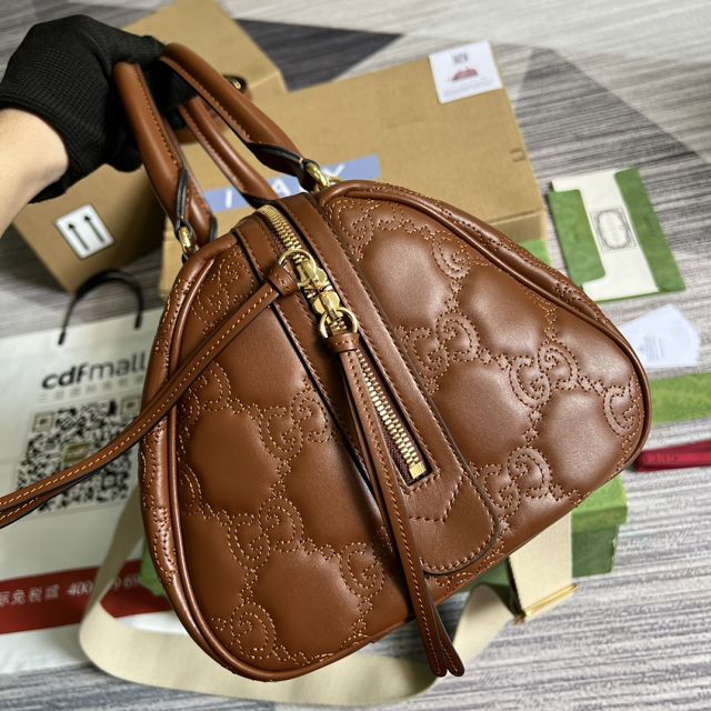 GG original matelasse leather medium bag 702242 brown