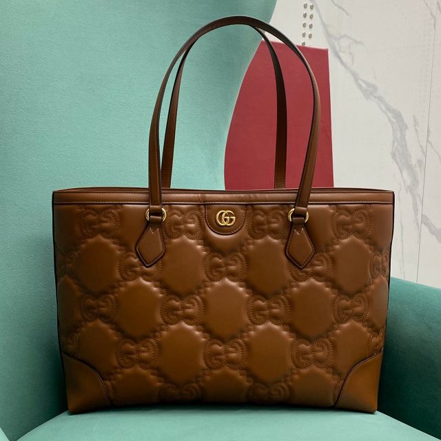 2023 GG original matelasse leather medium tote bag 631685 brown