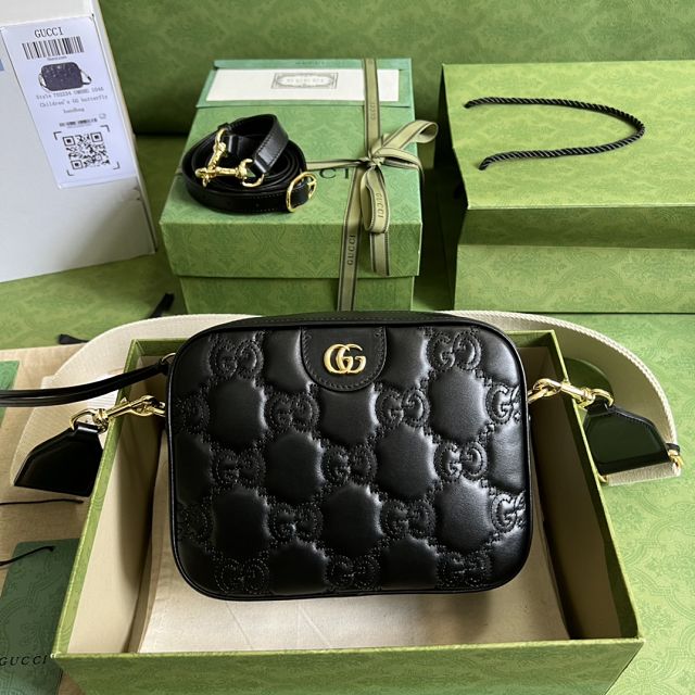 GG original matelasse leather small shoulder bag 702234 black