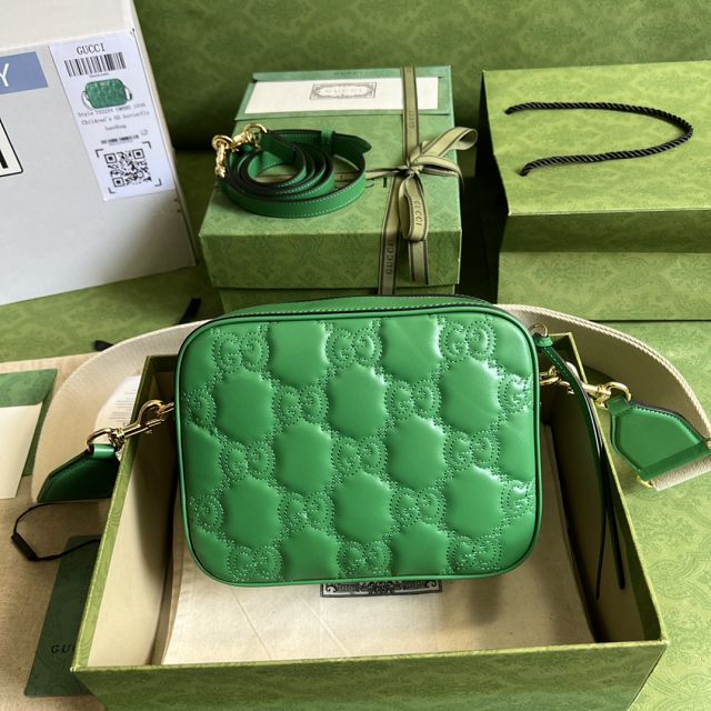 GG original matelasse leather small shoulder bag 702234 green