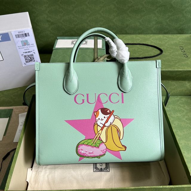 2022 GG original calfskin tote bag 659983 green