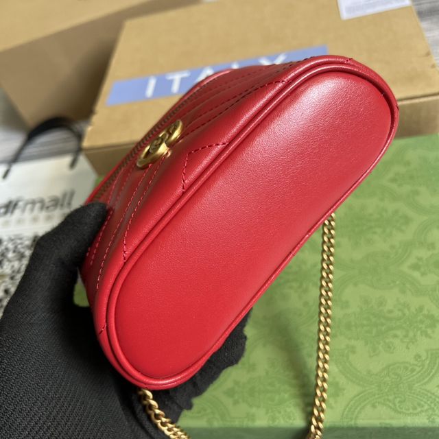 GG original calfskin mini top handle bag 699515 red