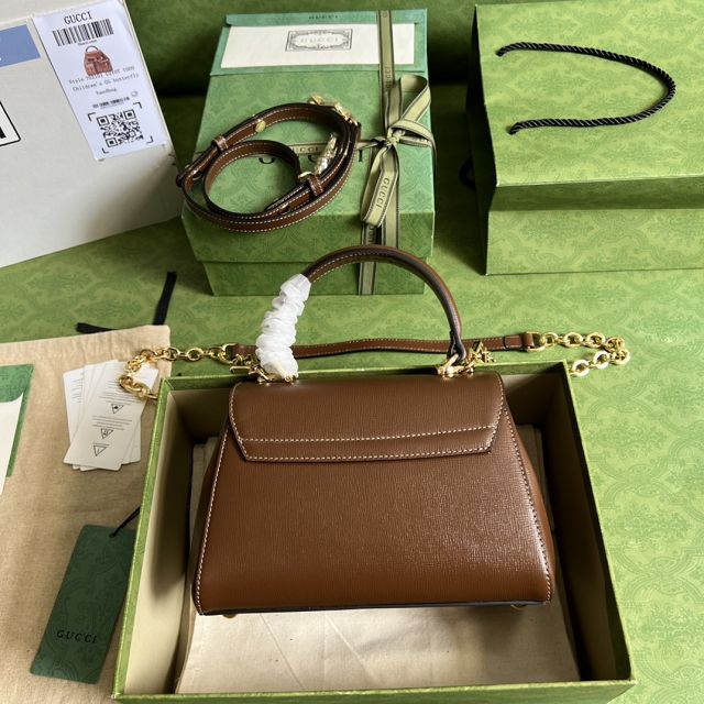 2022 GG original calfskin horsebit 1955 mini bag 703848 brown